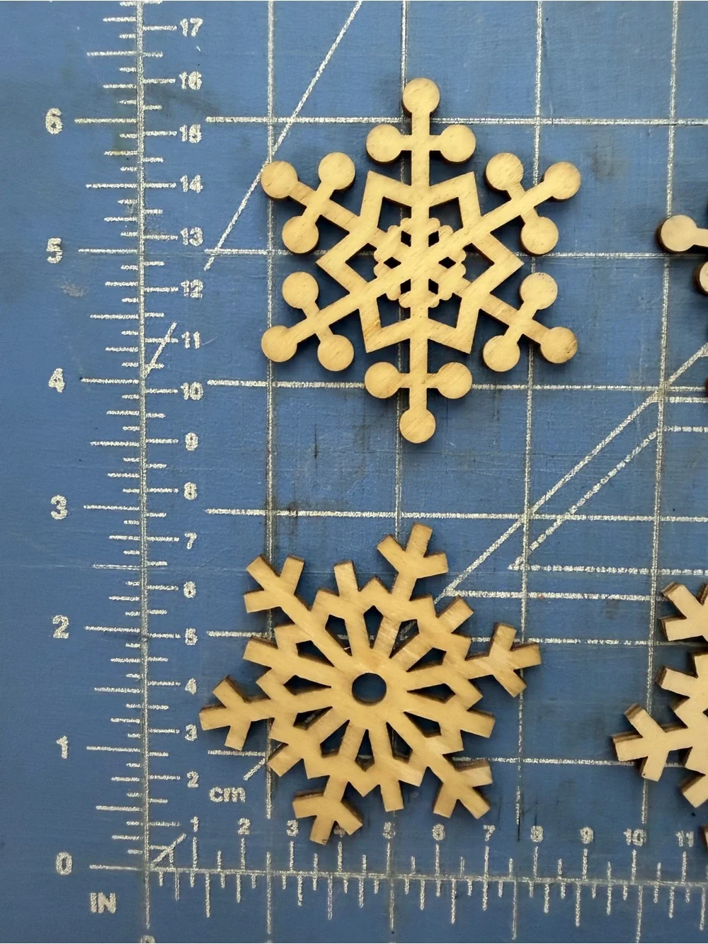 Unbranded Natural Wood Snowflake ornaments - Set of 10